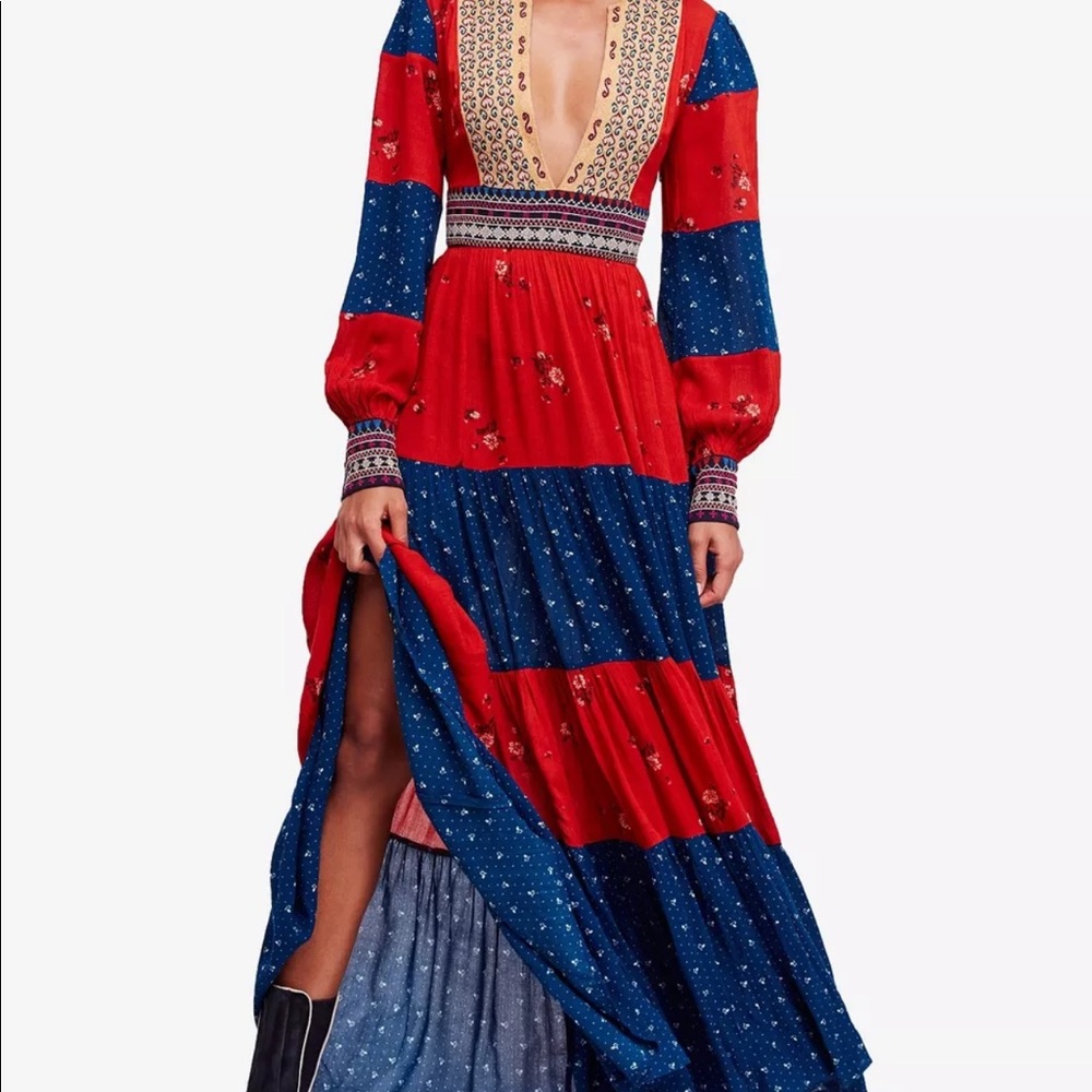 NWOT Free People Starlight Printed Maxi Dress